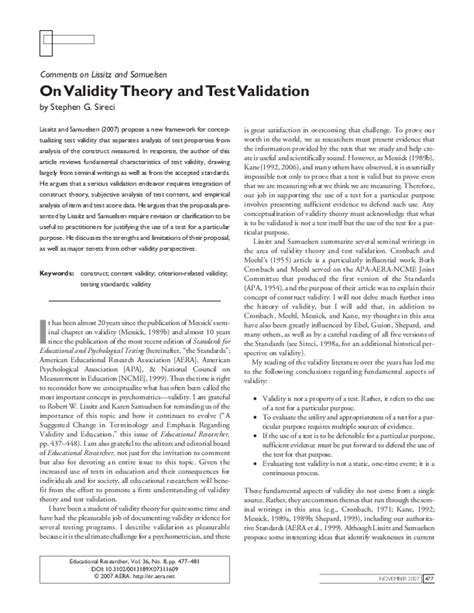 validity theory pdf